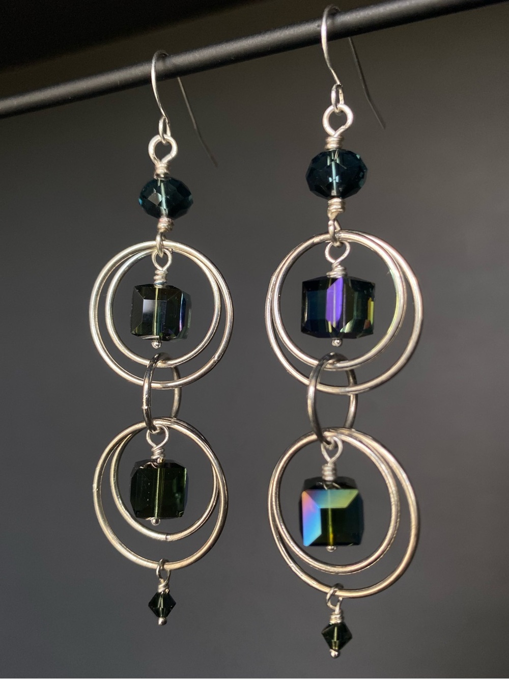 Swarovski Cube Crystal Earrings